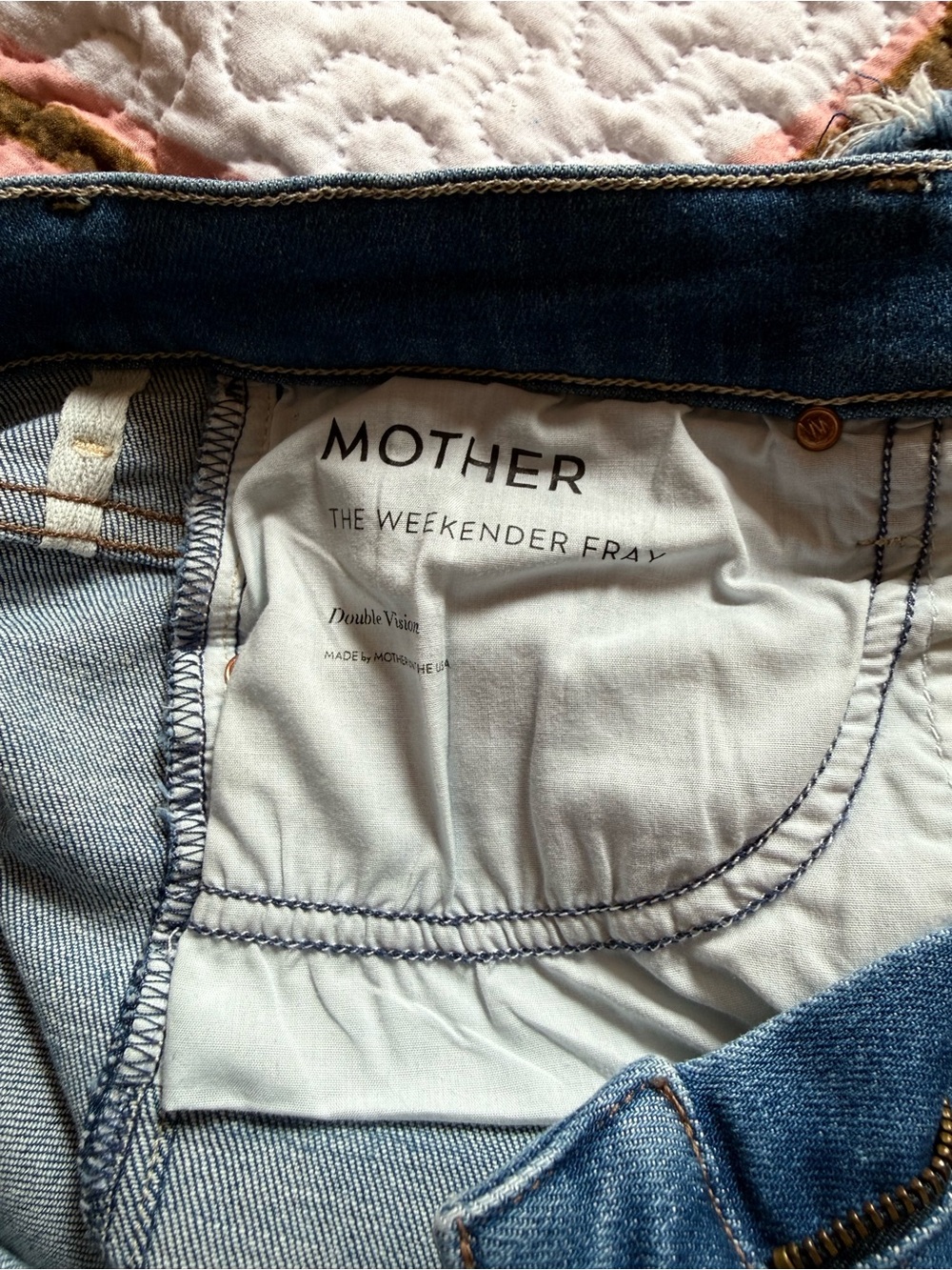 MOTHER Classic Mid-Blue Flare Jeans with Raw Hem Quiet Luxury - Picture 7 of 7